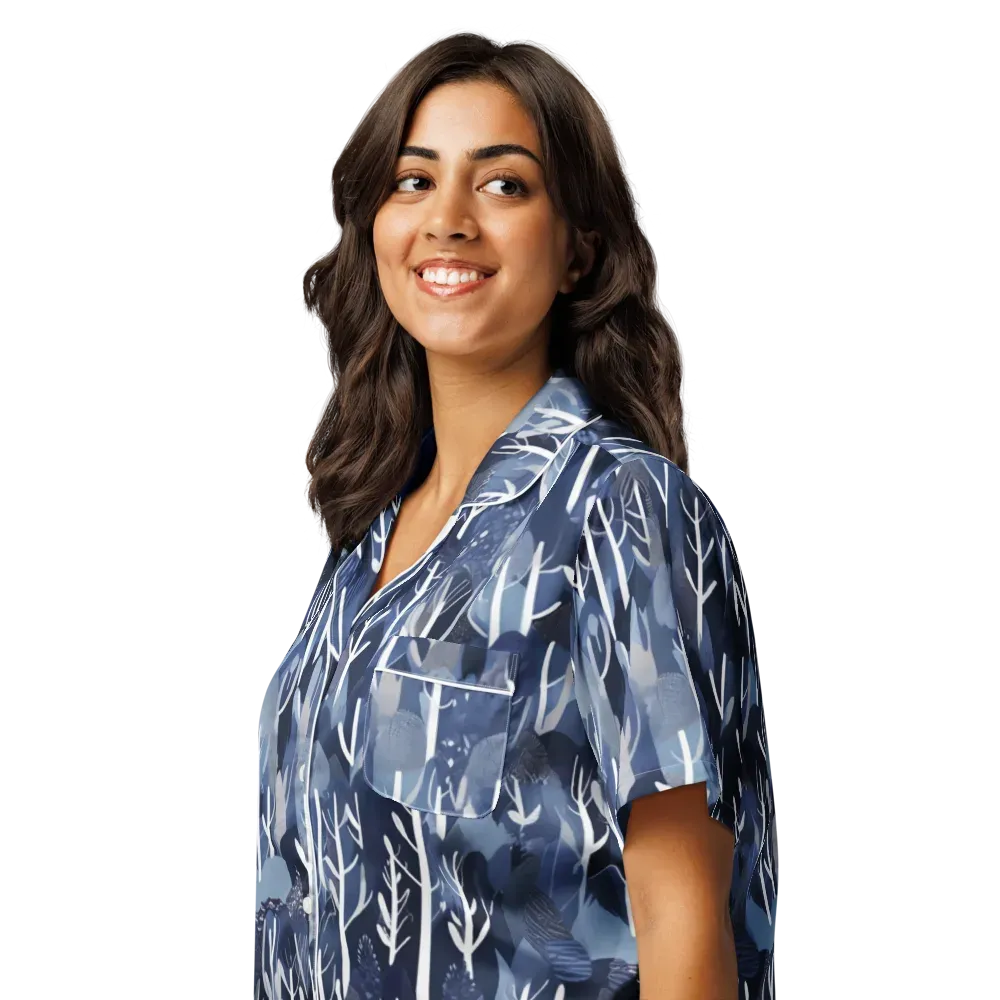 Midnight Grove on Women's Short Sleeve Pajama Top — Left Front