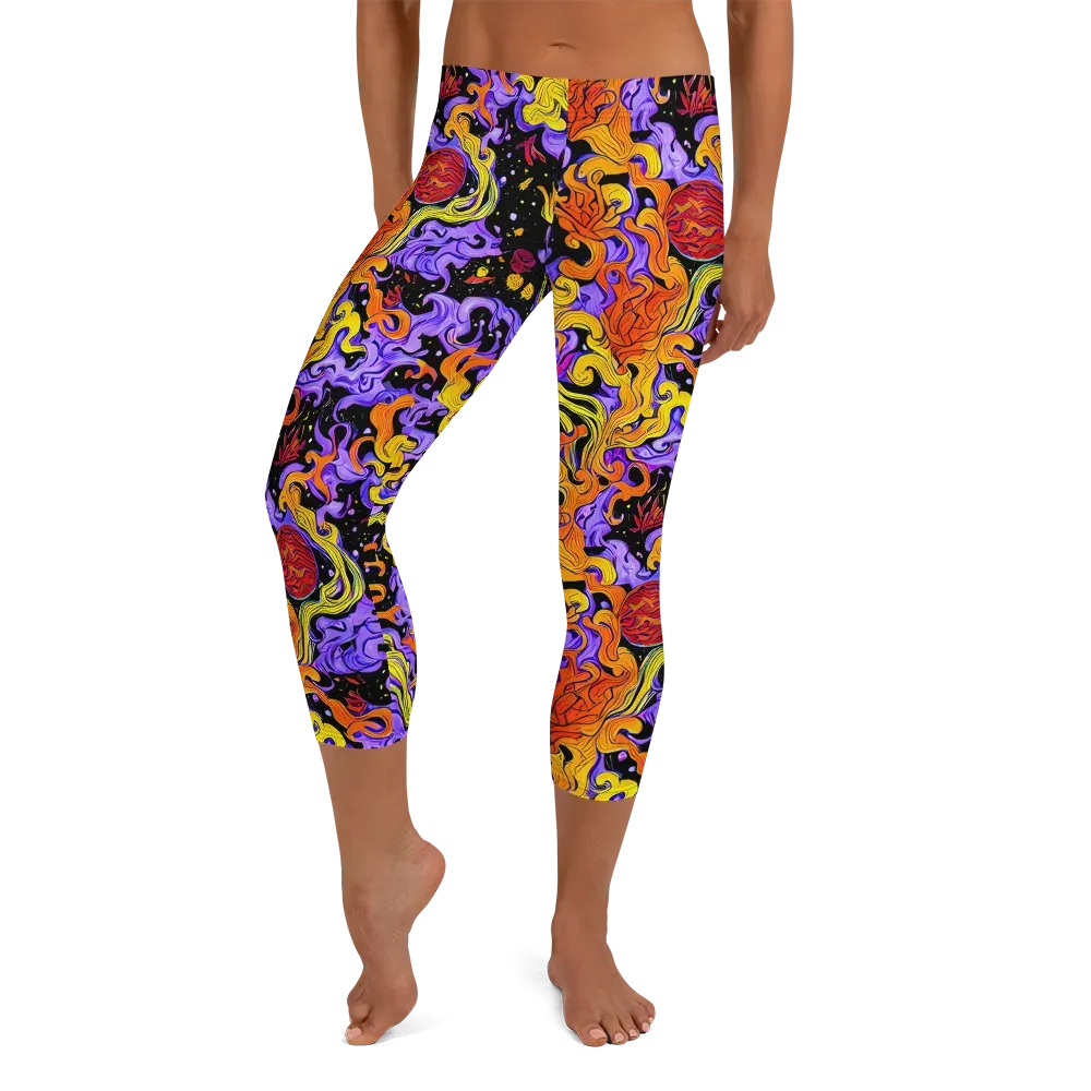 Bosschaert Swirl on Capri Leggings — Front