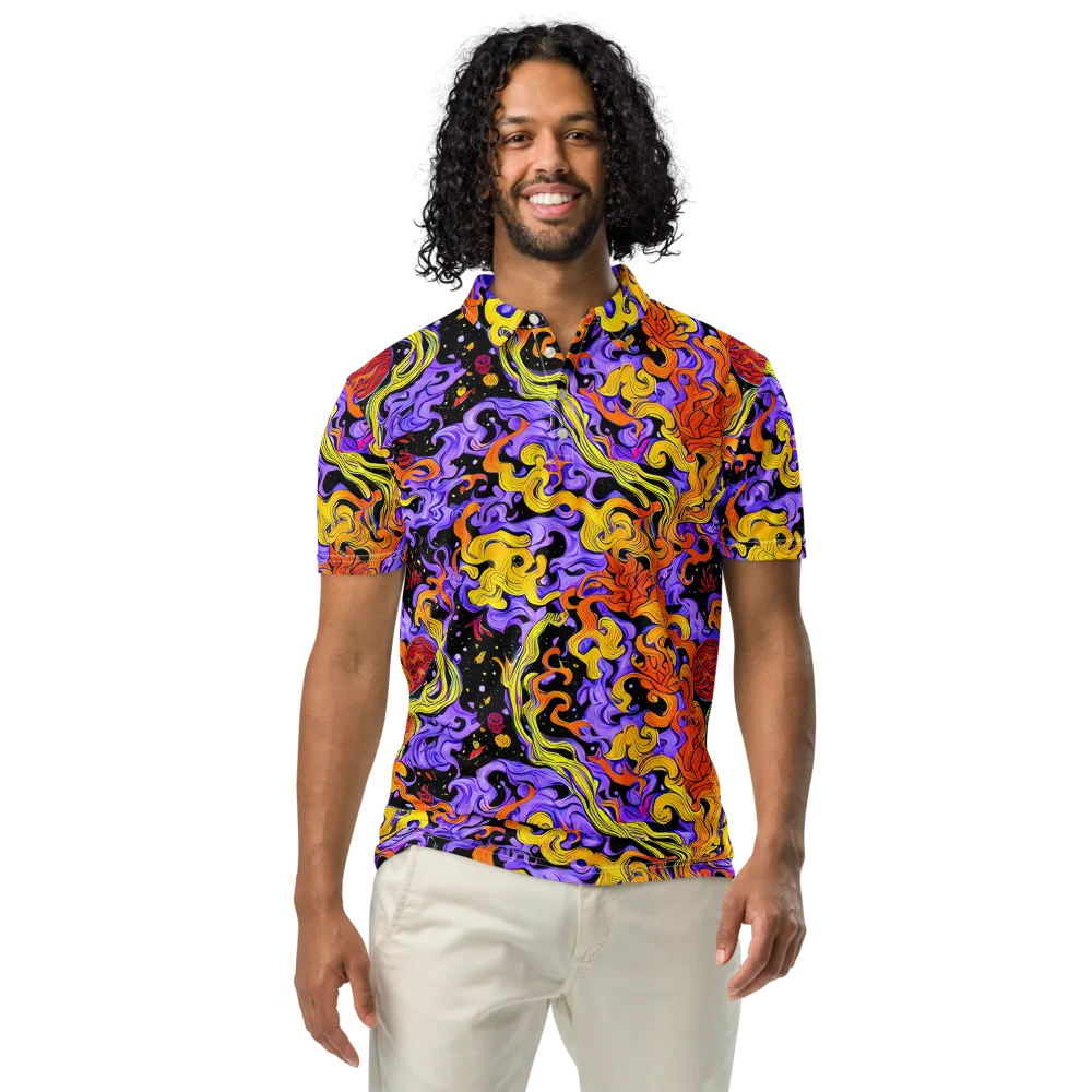 Bosschaert Swirl on Men's Slim Fit Polo Shirt — Front