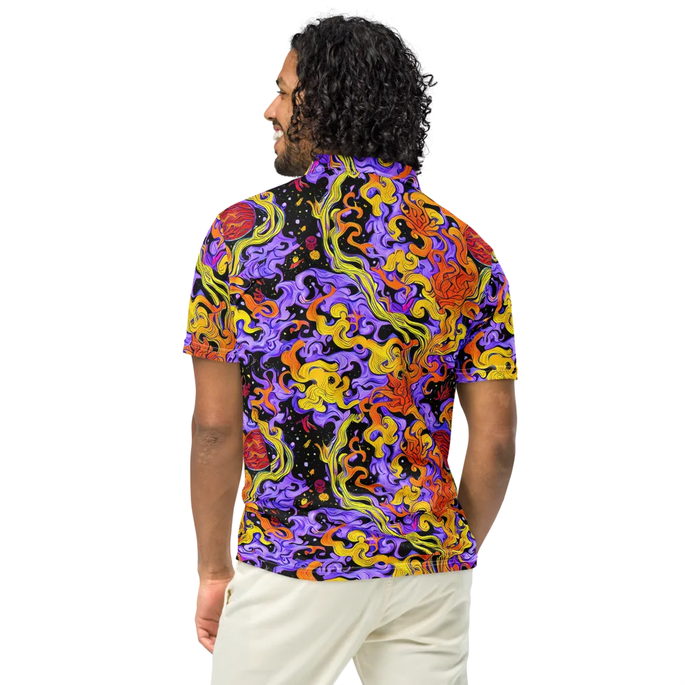 Bosschaert Swirl on Men's Slim Fit Polo Shirt — Back