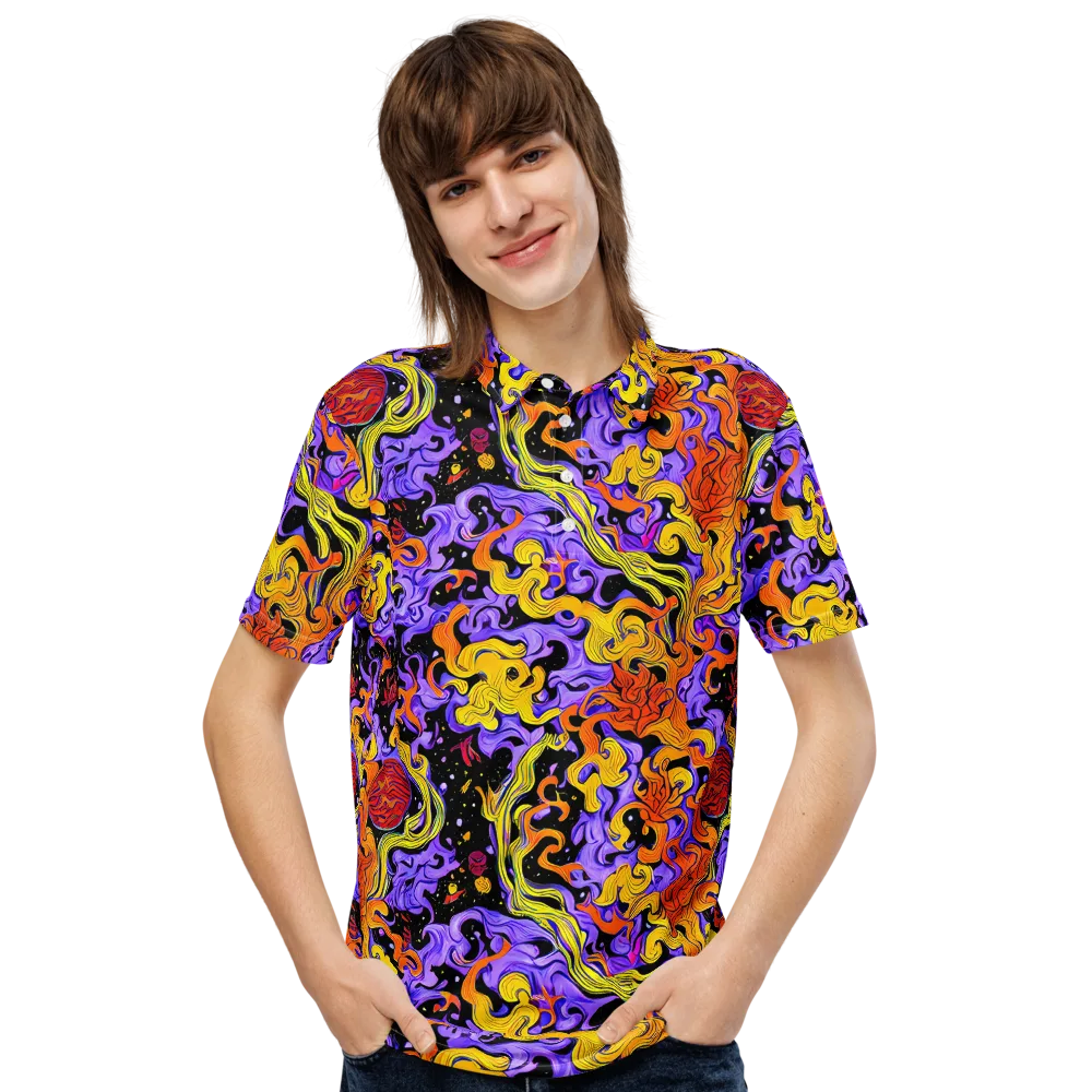 Bosschaert Swirl on Men's Slim Fit Polo Shirt — Front
