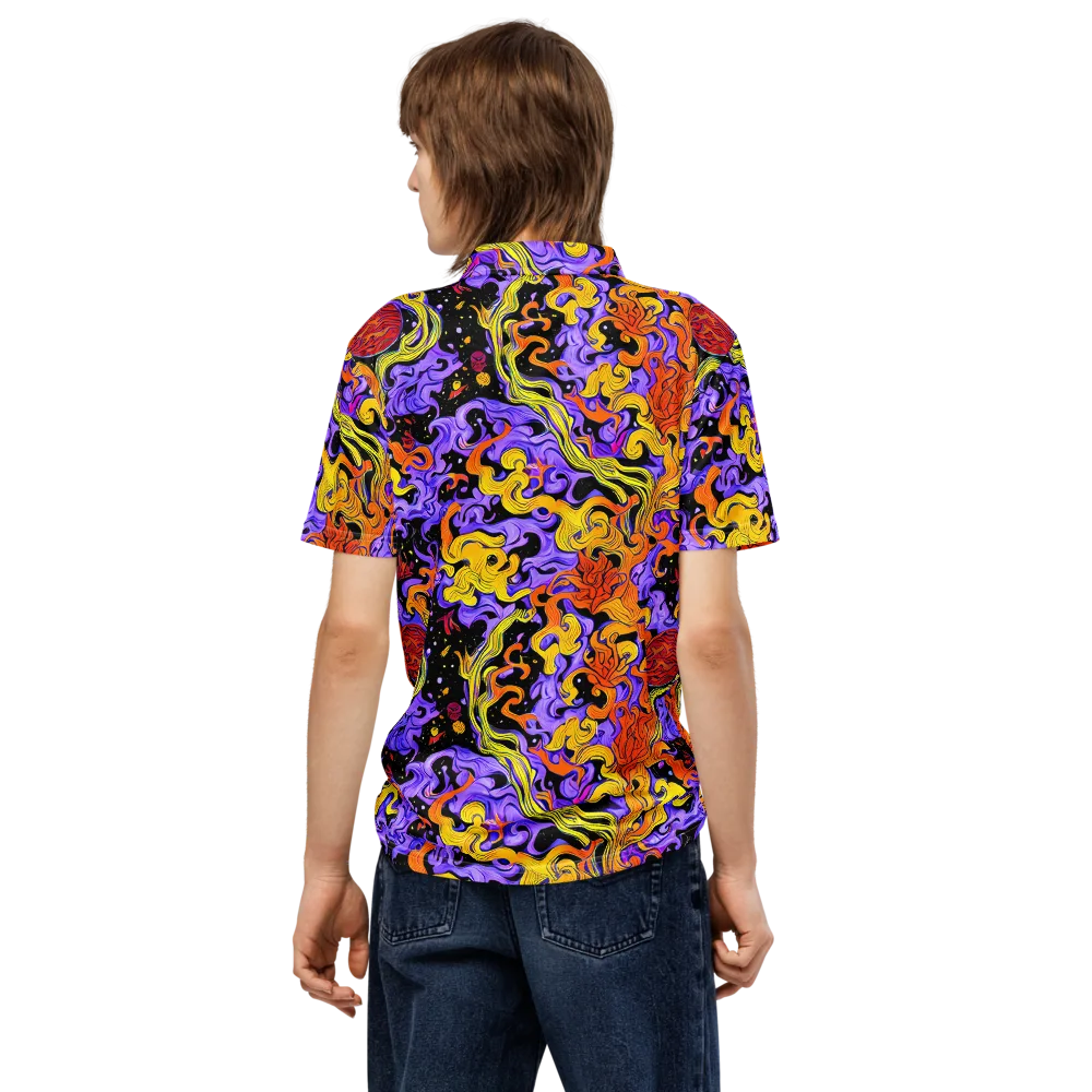 Bosschaert Swirl on Men's Slim Fit Polo Shirt — Back