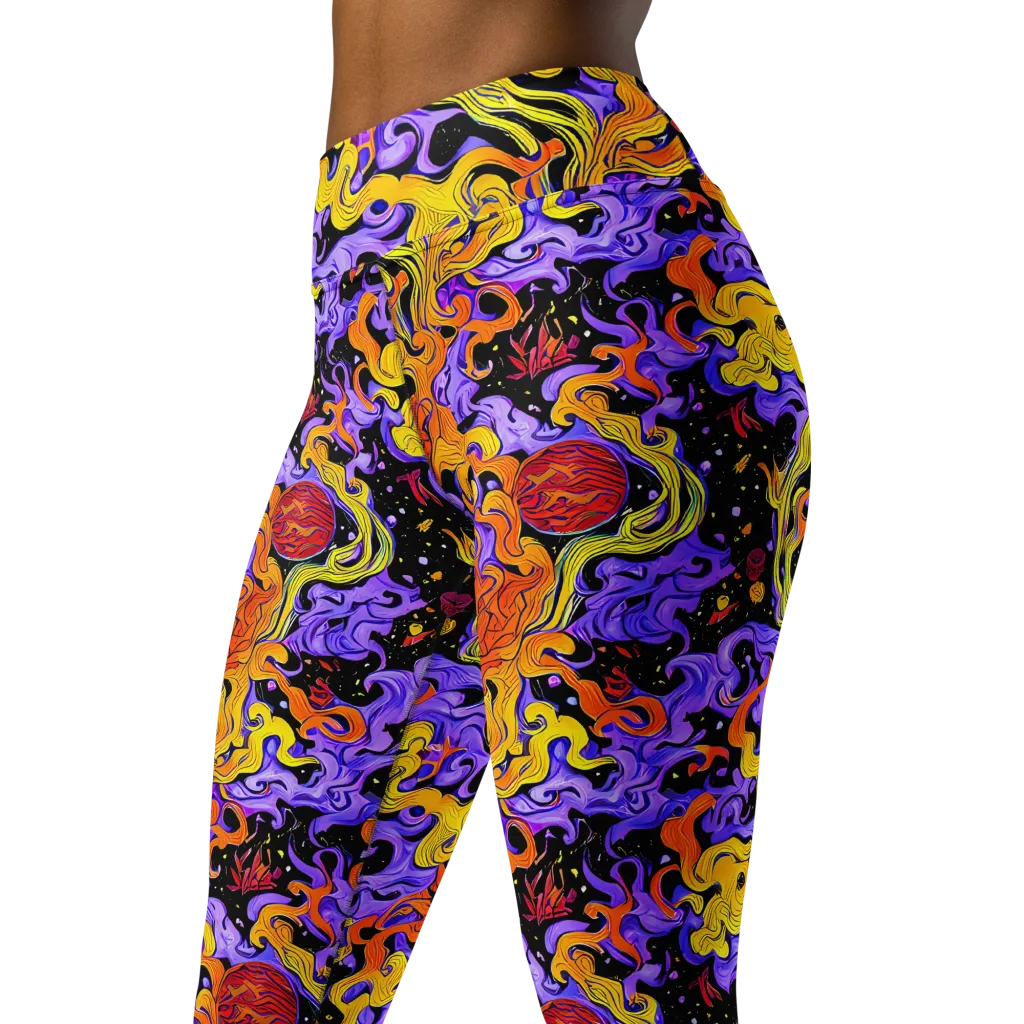 Bosschaert Swirl on Yoga Leggings — Left Front