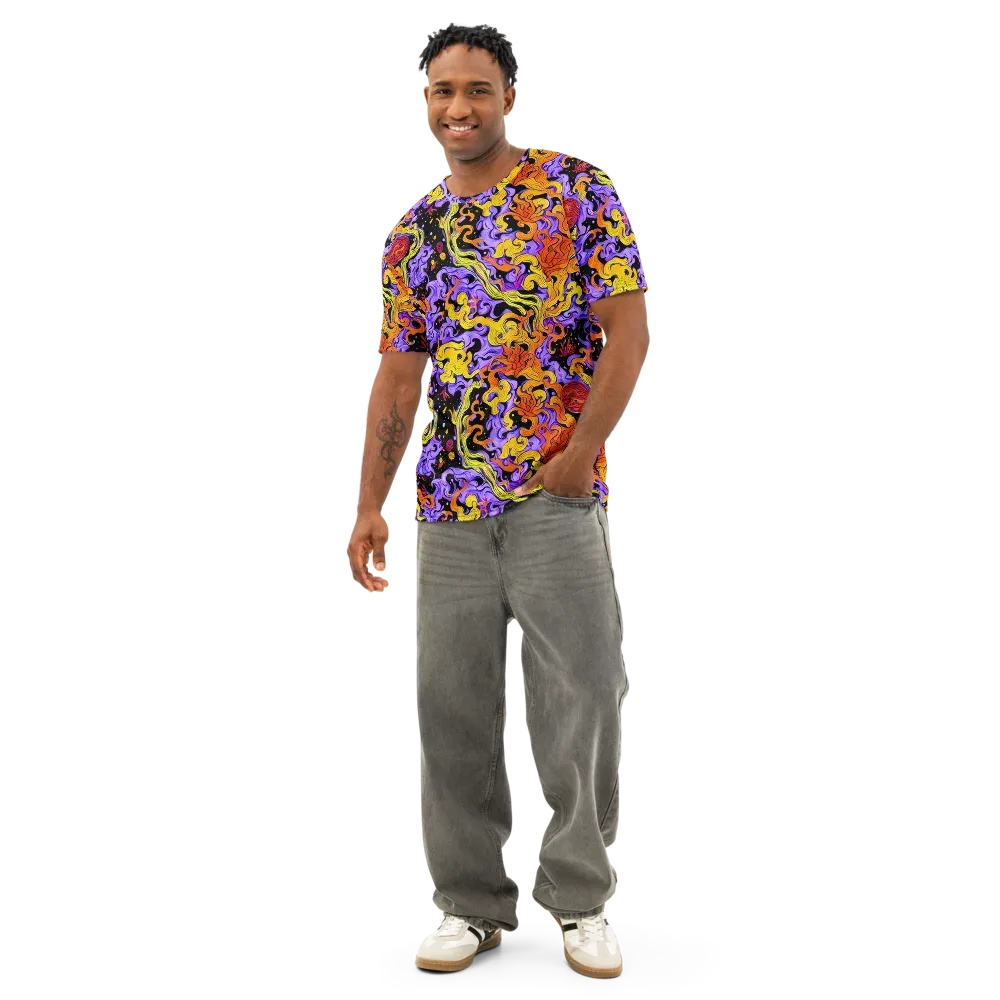 Bosschaert Swirl on Men's Cotton Crew Neck T-Shirt — Front
