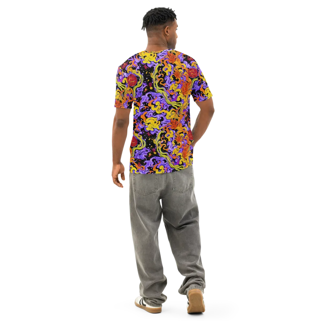 Bosschaert Swirl on Men's Cotton Crew Neck T-Shirt — Back