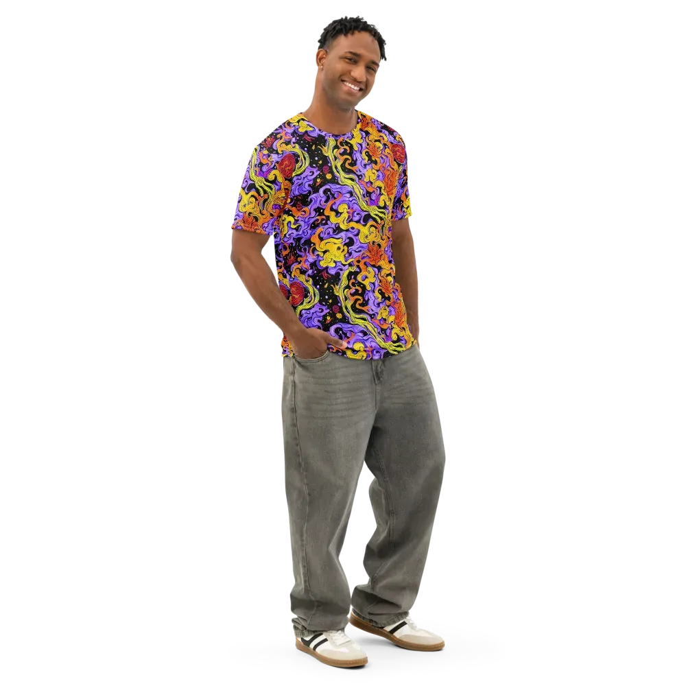 Bosschaert Swirl on Men's Cotton Crew Neck T-Shirt — Right Front