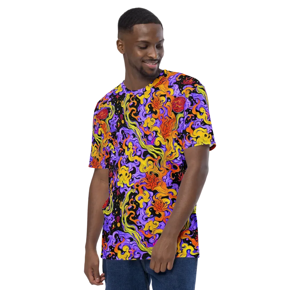 Bosschaert Swirl on Men's Crew Neck T-Shirt — Left