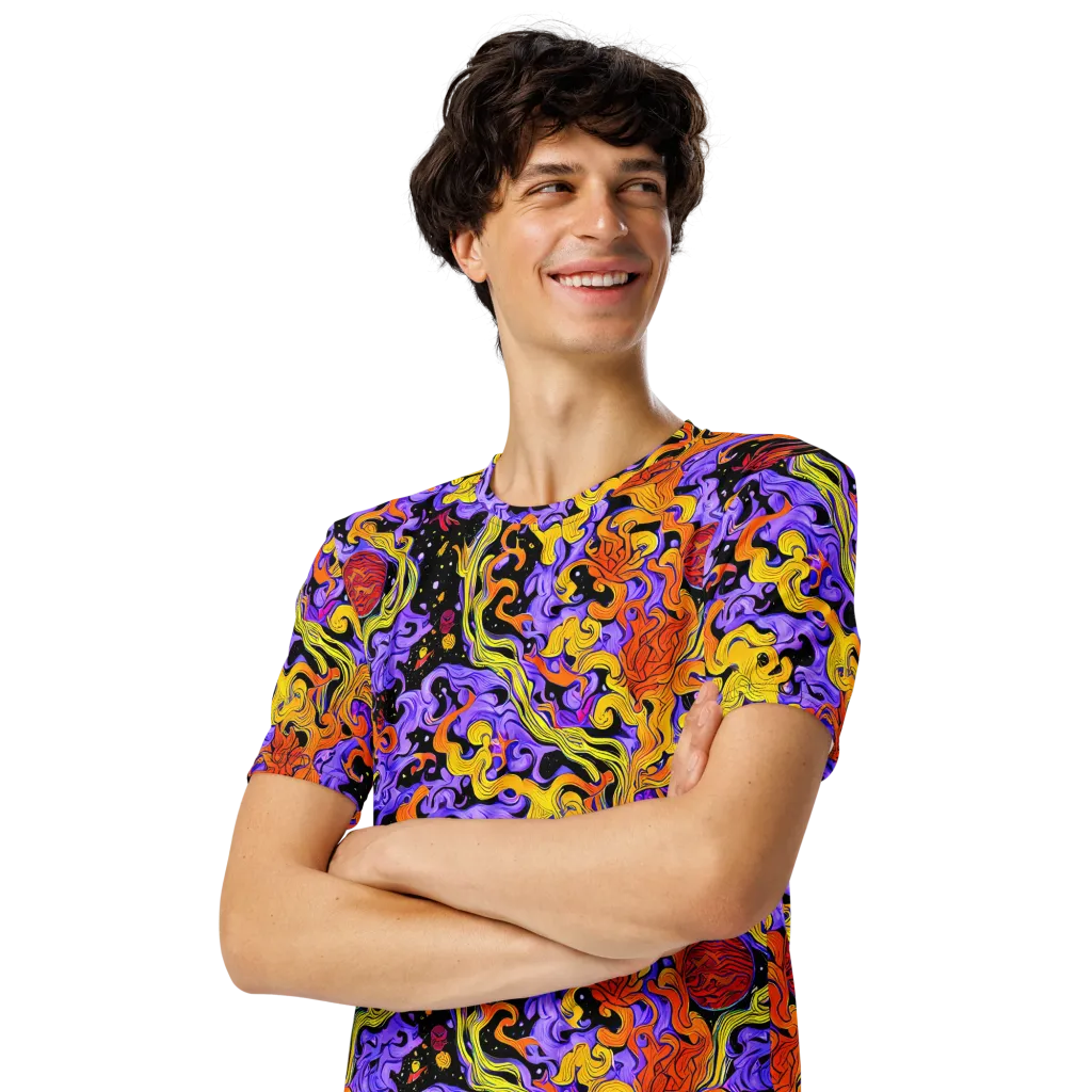 Bosschaert Swirl on Men's Crew Neck T-Shirt — Left Front