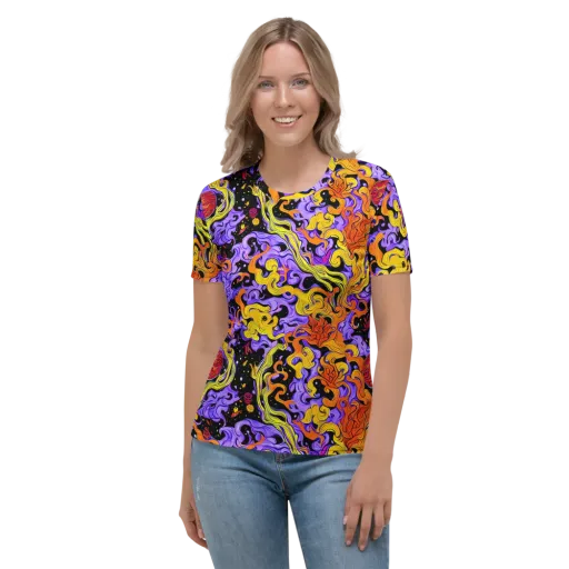 Bosschaert Swirl on a Women's Crew Neck T-Shirt