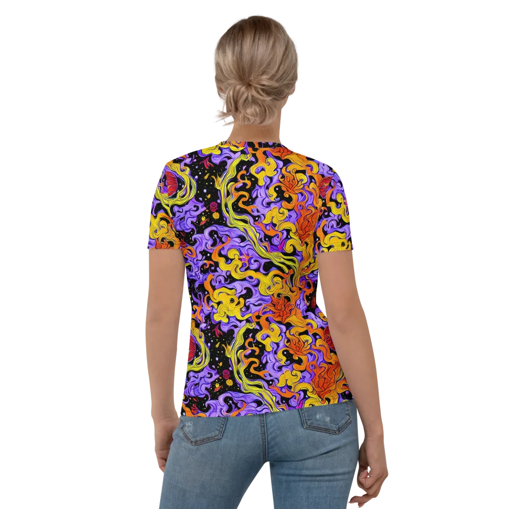 Bosschaert Swirl on Women's Crew Neck T-Shirt — Back