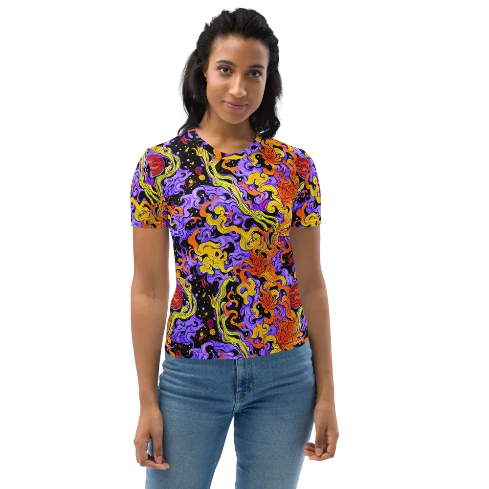 Bosschaert Swirl on Women's Crew Neck T-Shirt — Front