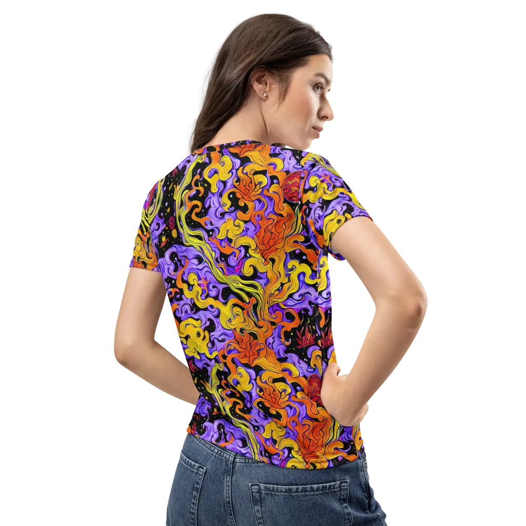 Bosschaert Swirl on Women's Crew Neck T-Shirt — Back