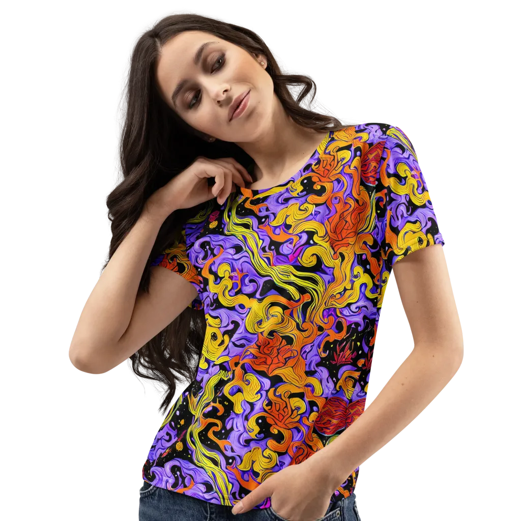 Bosschaert Swirl on Women's Crew Neck T-Shirt — Left Front