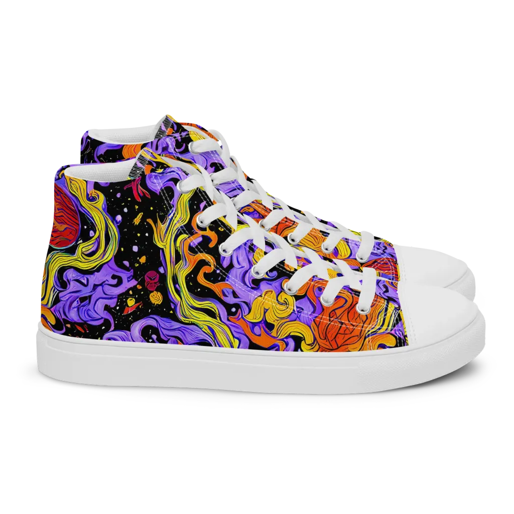 Bosschaert Swirl on Women's High Top Canvas Shoes — Right