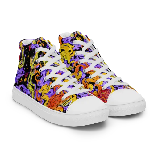 Bosschaert Swirl on a Women's High Top Canvas Shoes