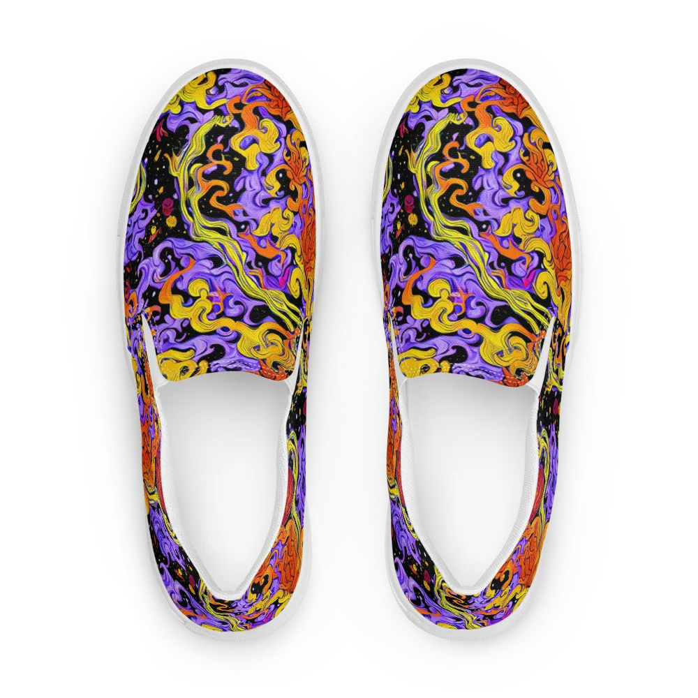 Bosschaert Swirl on Men's Slip-On Canvas Shoes — Front