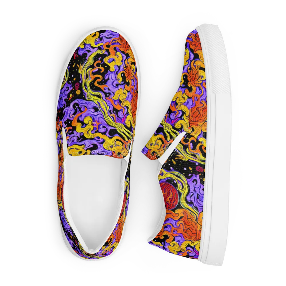 Bosschaert Swirl on Men's Slip-On Canvas Shoes — Front