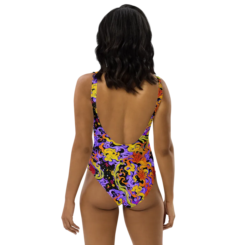 Bosschaert Swirl on One-Piece Swimsuit — Back