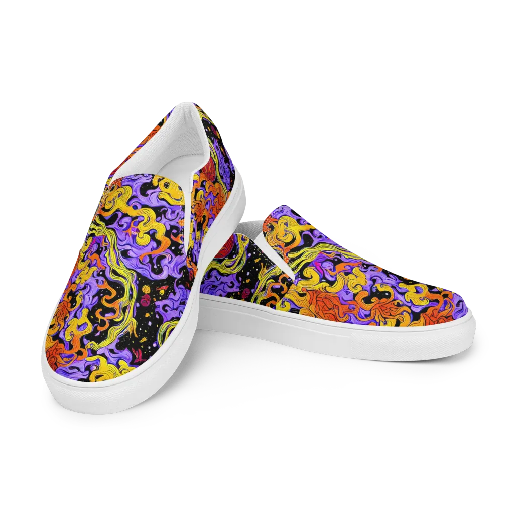 Bosschaert Swirl on Women's Slip-On Canvas Shoes — Left Front