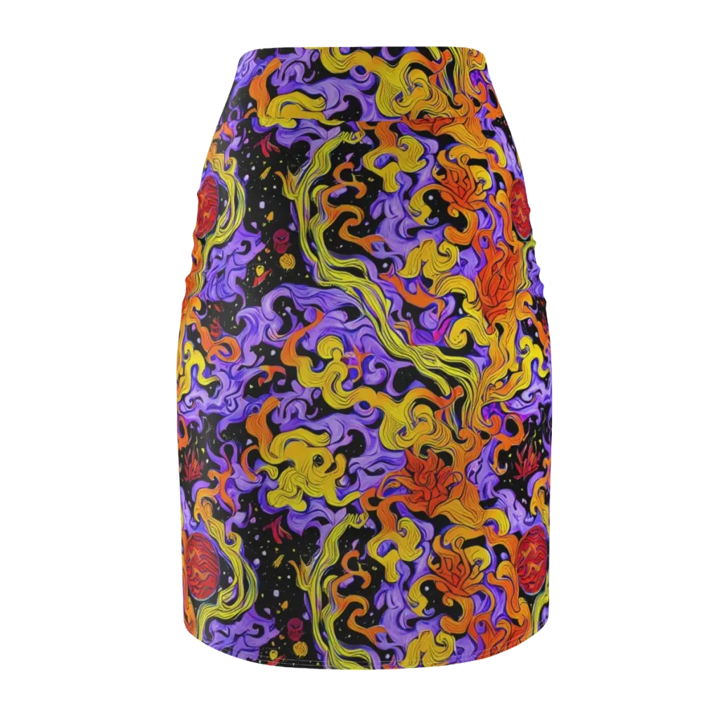 Bosschaert Swirl on Pencil Skirt — Back