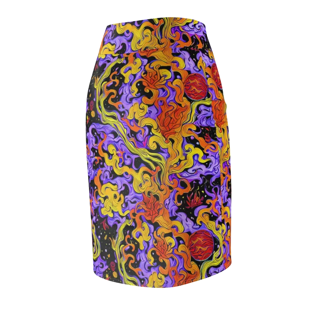 Bosschaert Swirl on Pencil Skirt — Back Side
