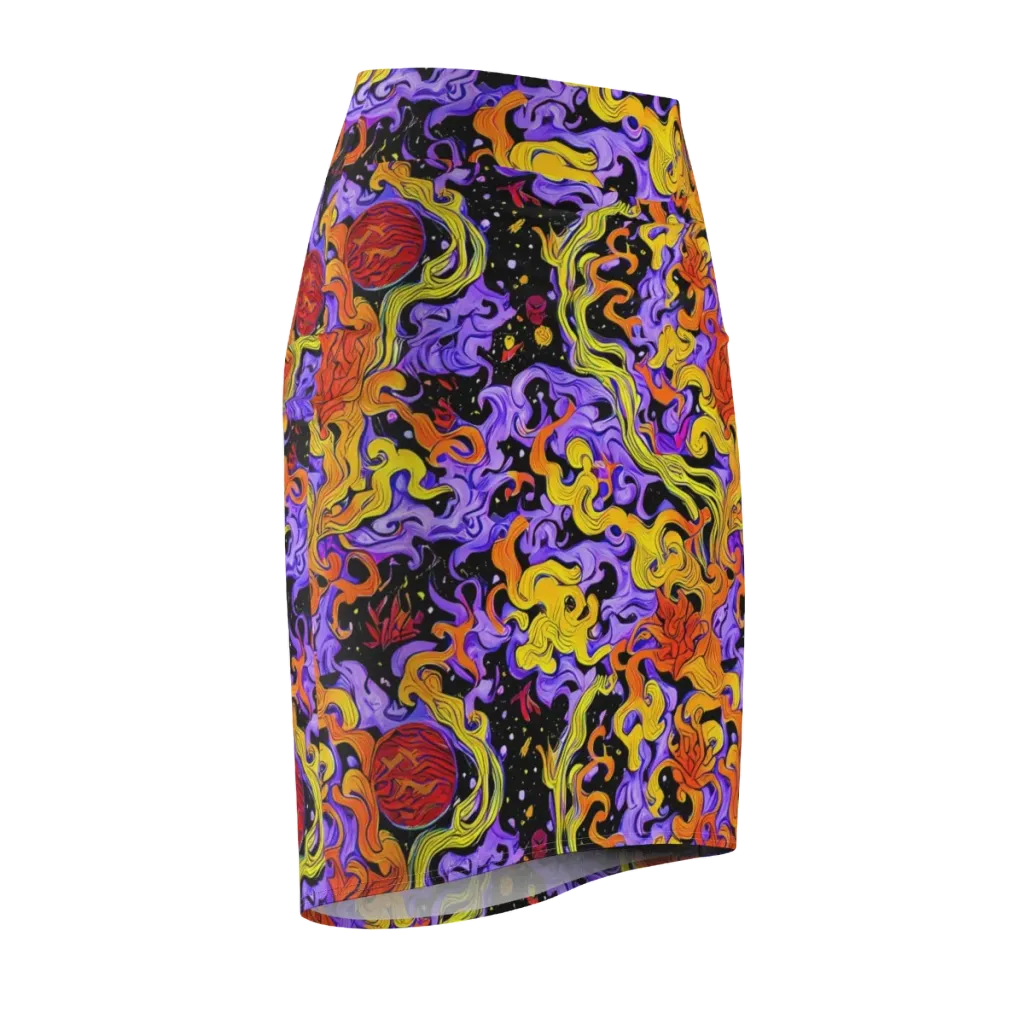 Bosschaert Swirl on Pencil Skirt — Front Side