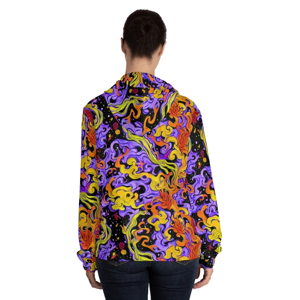 Bosschaert Swirl on Women's Full-Zip Hoodie — Back On Person