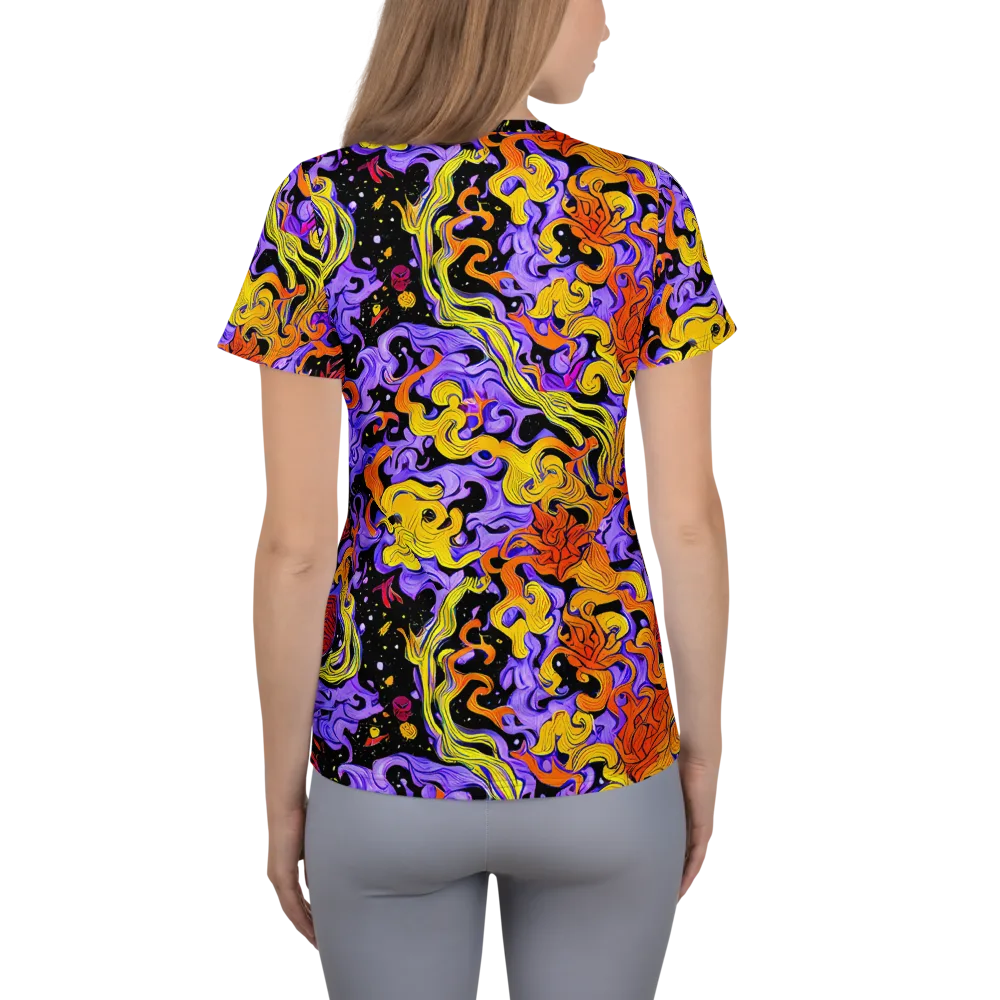 Bosschaert Swirl on Women's Athletic T-Shirt — Back