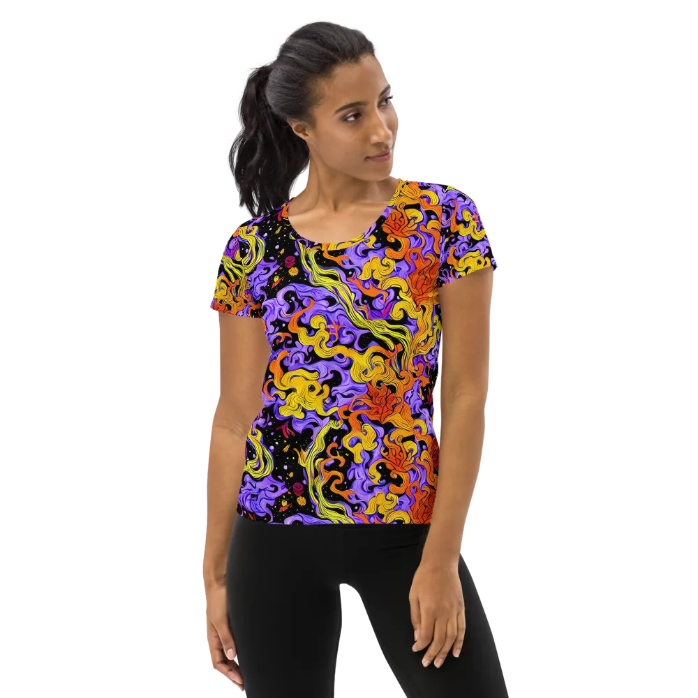 Bosschaert Swirl on Women's Athletic T-Shirt — Front