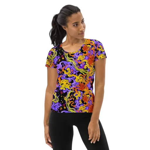 Bosschaert Swirl on a Women's Athletic T-Shirt