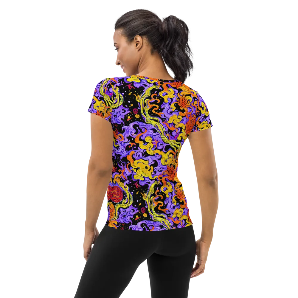 Bosschaert Swirl on Women's Athletic T-Shirt — Back
