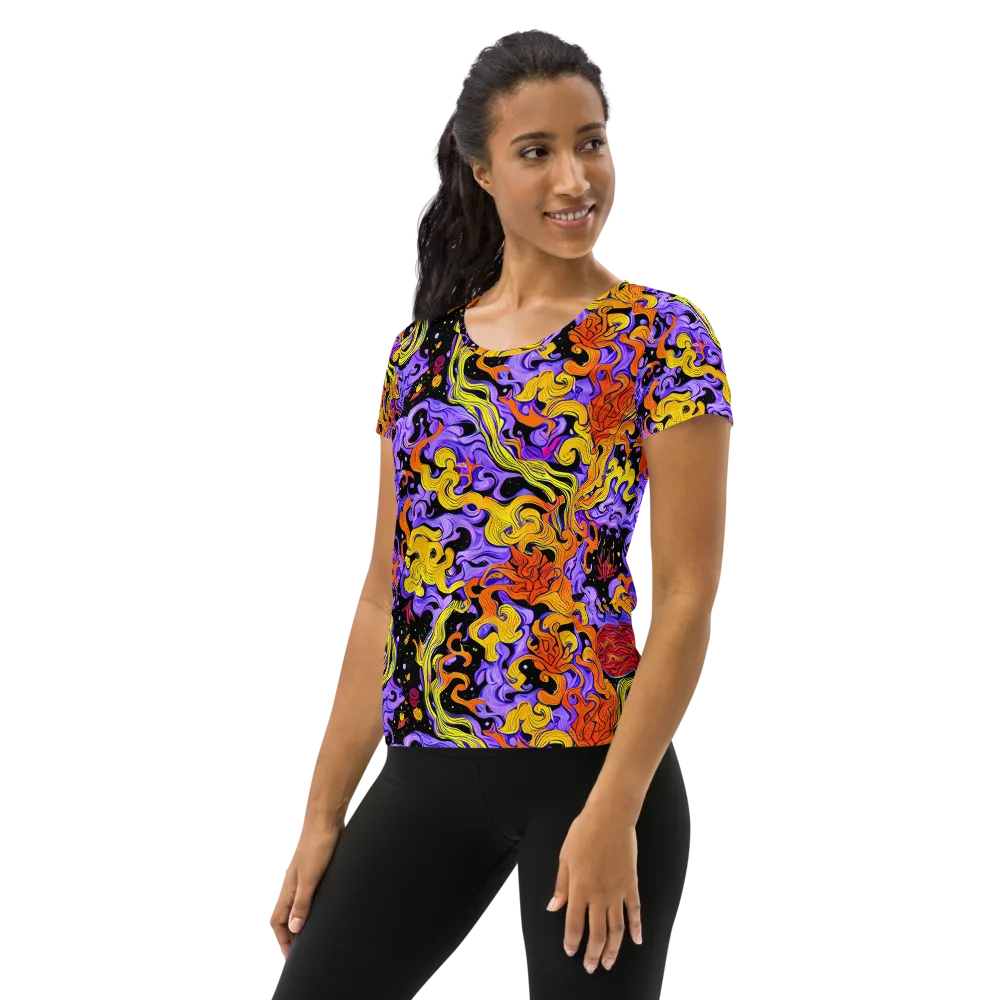 Bosschaert Swirl on Women's Athletic T-Shirt — Left