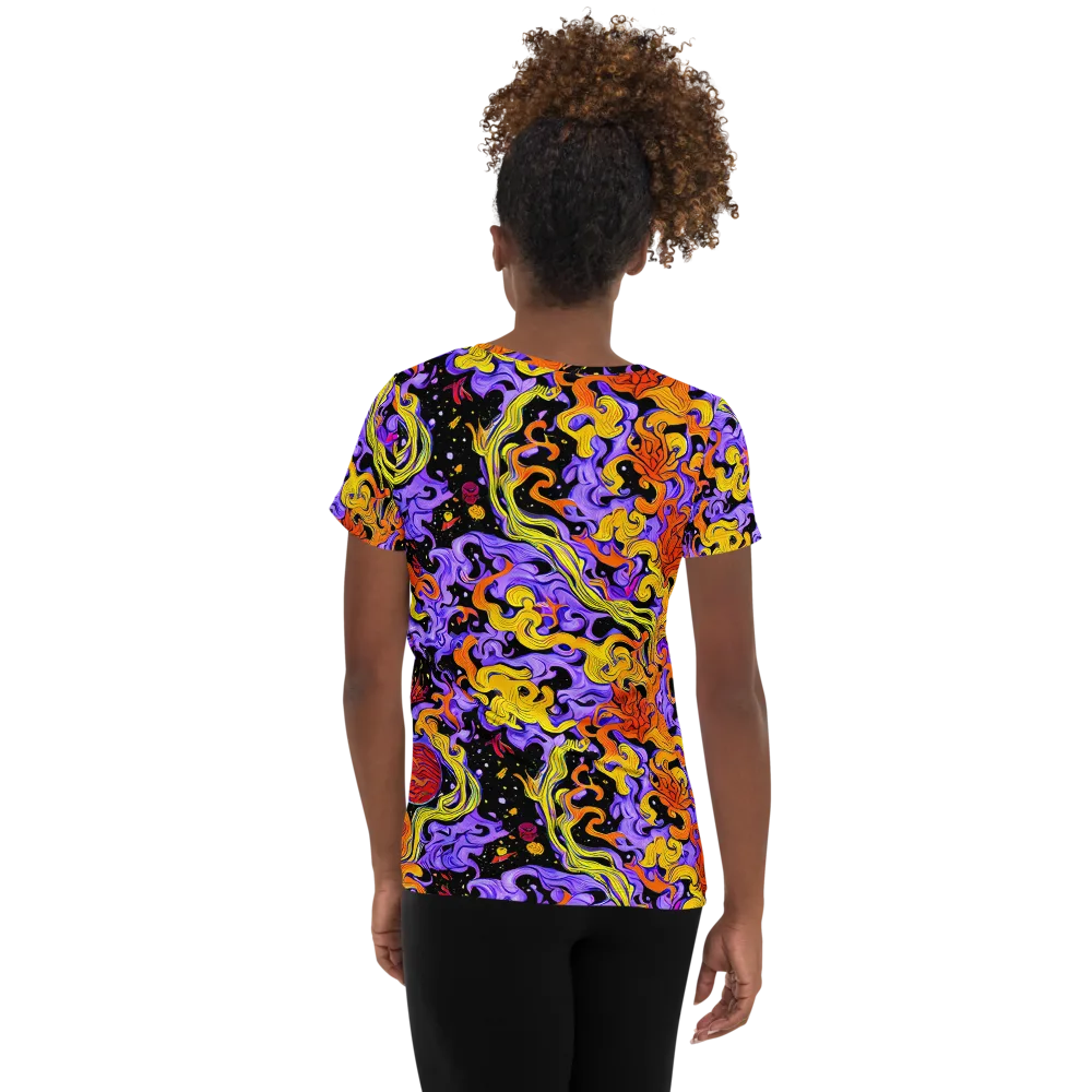 Bosschaert Swirl on Women's Athletic T-Shirt — Back