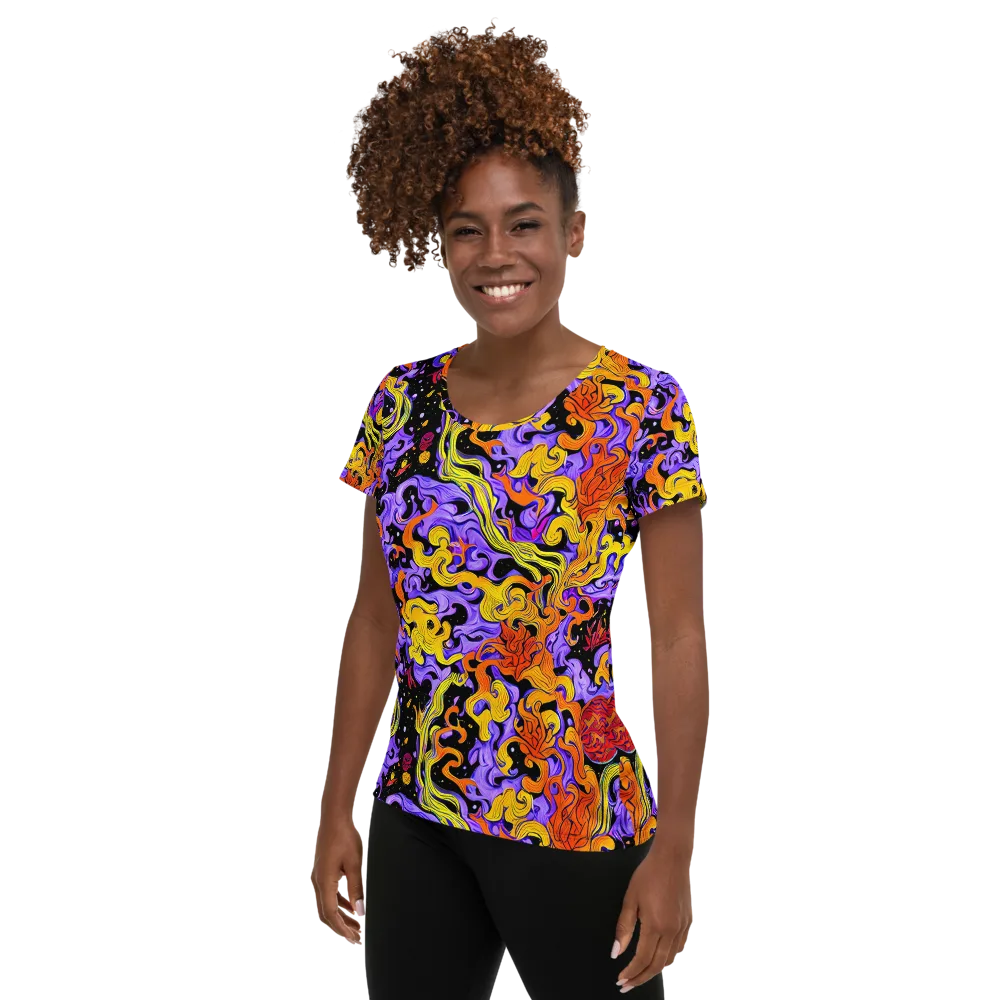 Bosschaert Swirl on Women's Athletic T-Shirt — Left