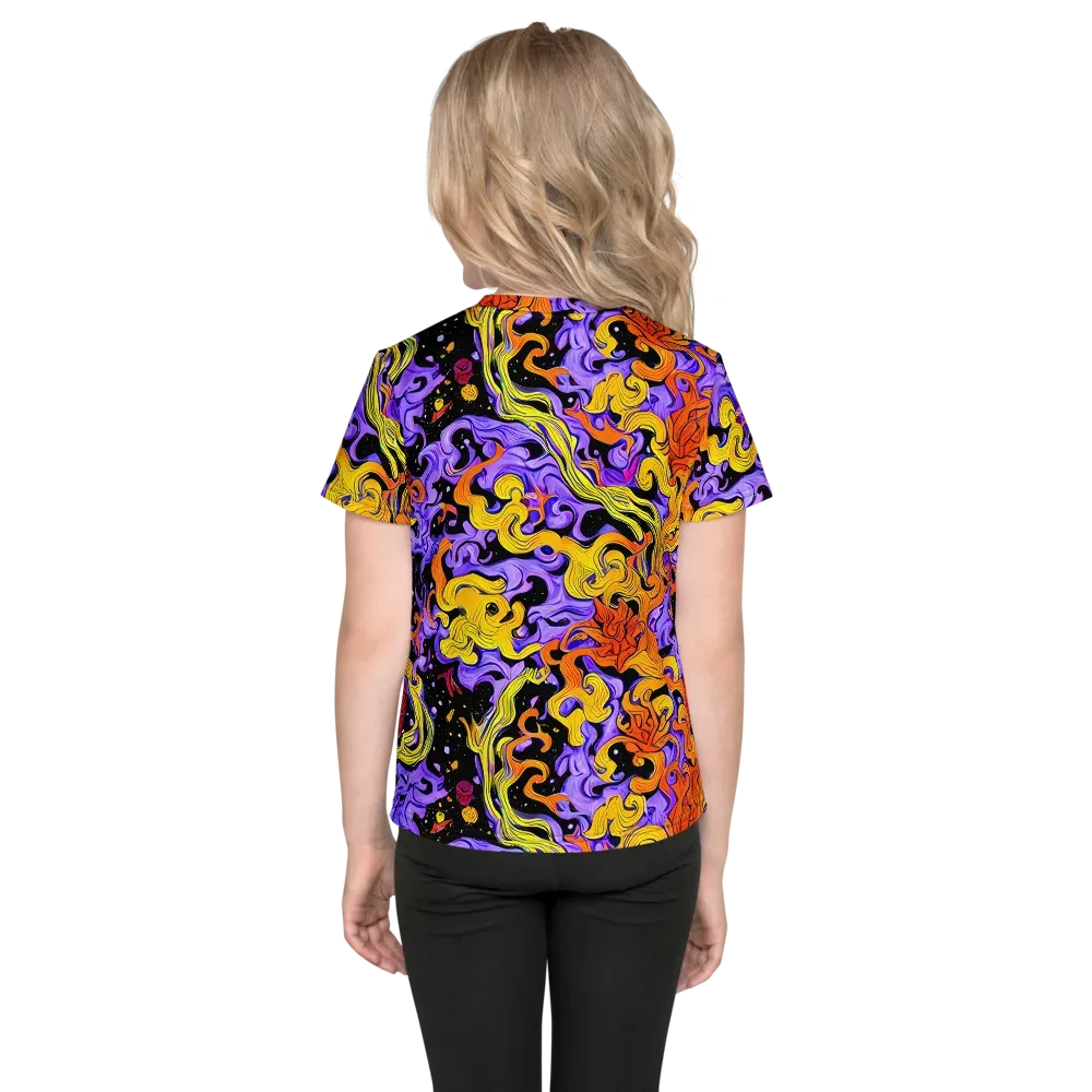 Bosschaert Swirl on Kids Crew Neck T-Shirt — Back