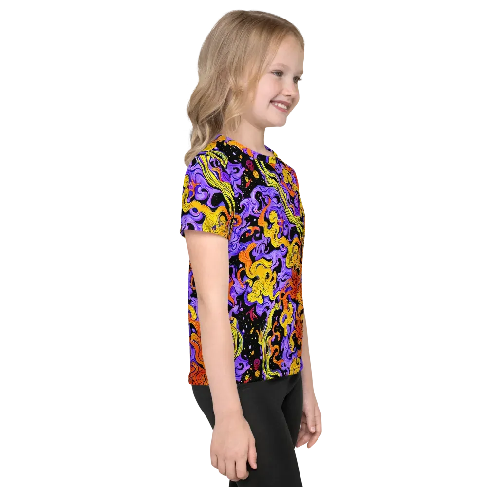 Bosschaert Swirl on Kids Crew Neck T-Shirt — Right