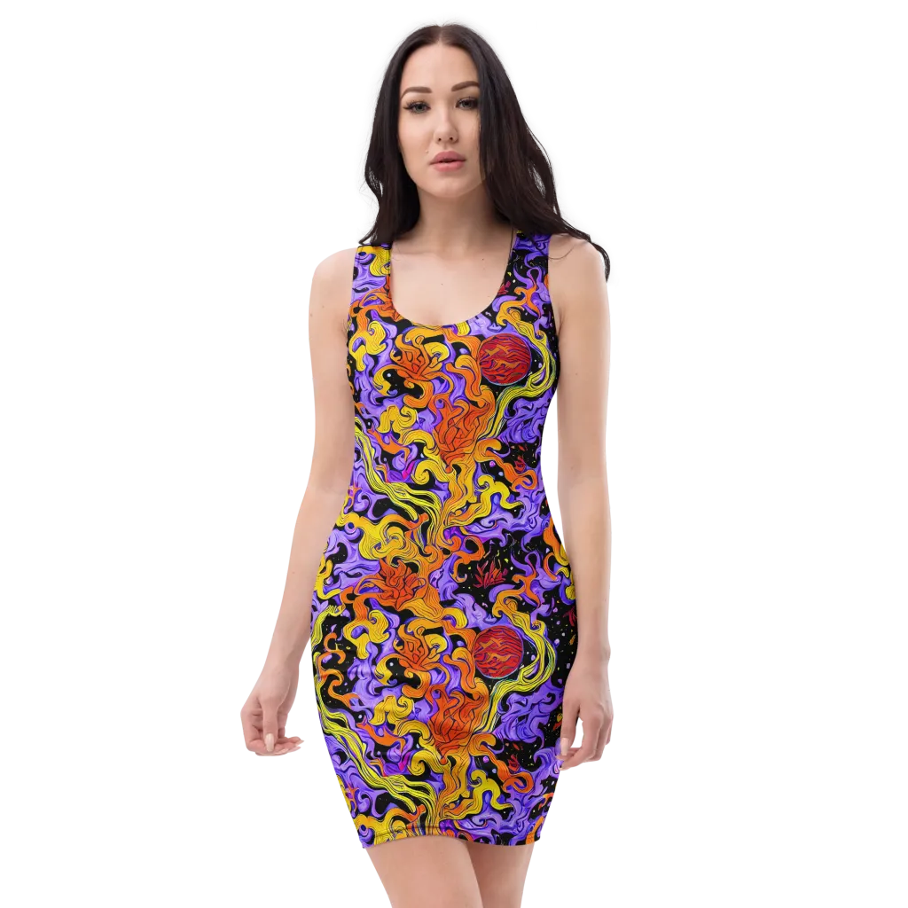 Bosschaert Swirl on Bodycon Dress — Front