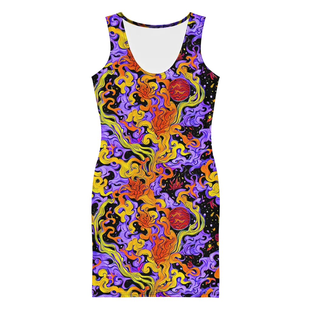 Bosschaert Swirl on Bodycon Dress — Front