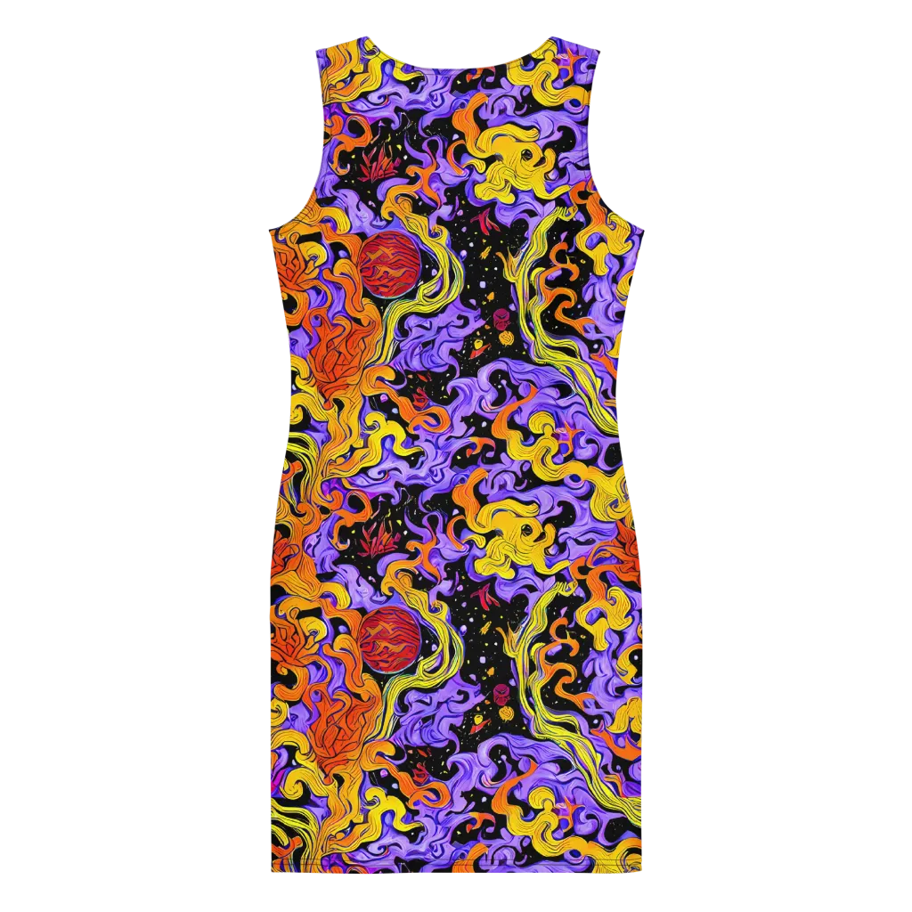 Bosschaert Swirl on Bodycon Dress — Back
