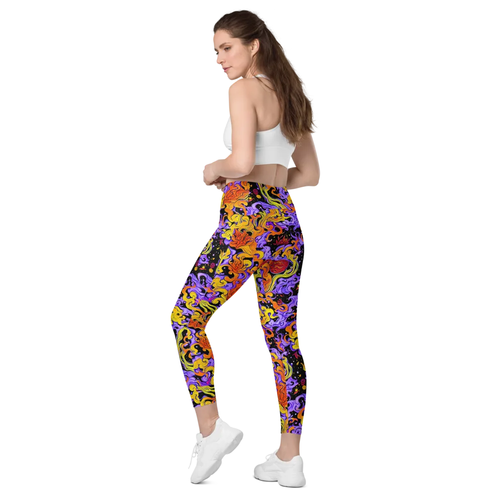 Bosschaert Swirl on Leggings with Pockets — Left Back