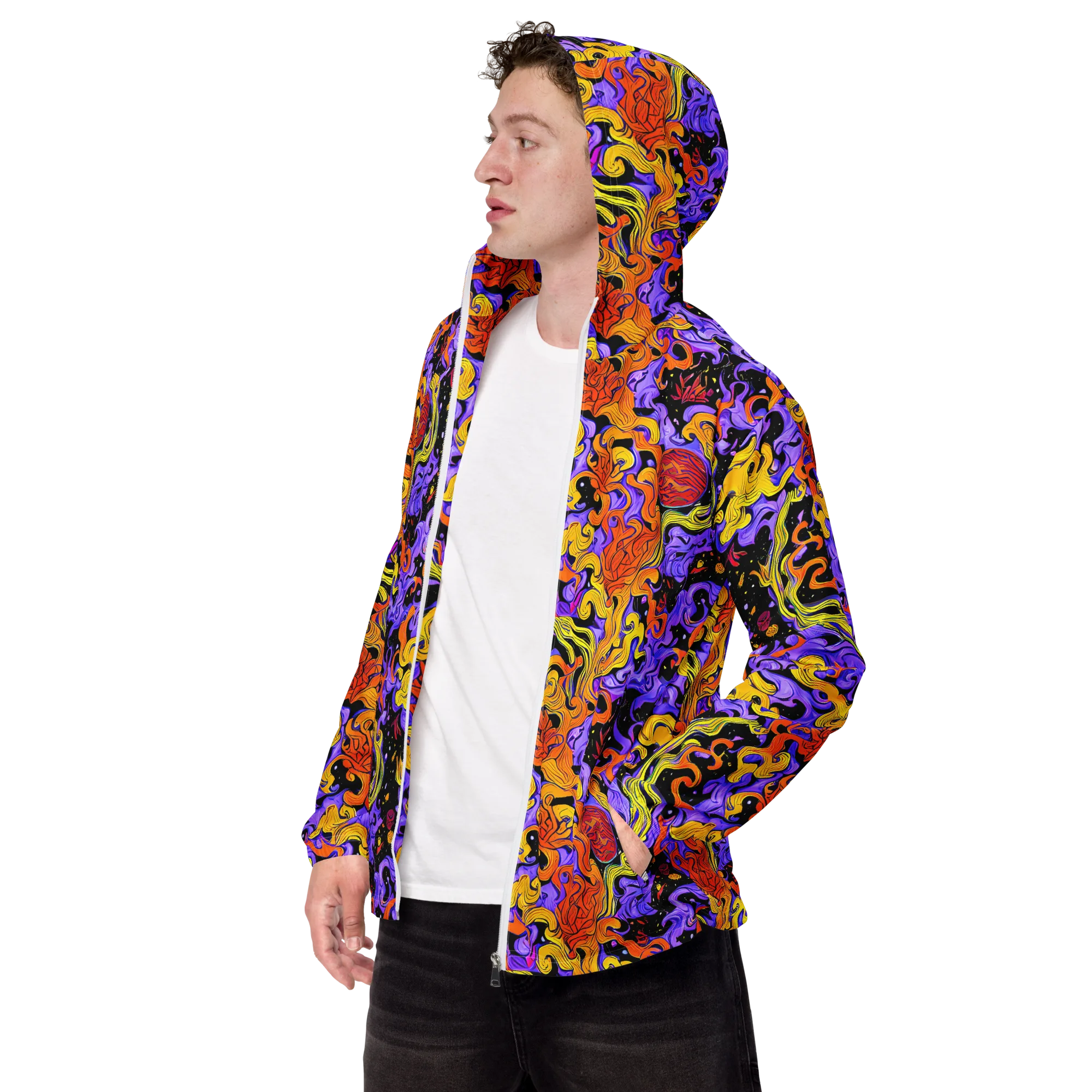 Bosschaert Swirl on Men's Windbreaker — Left Front