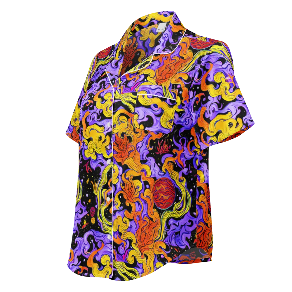 Bosschaert Swirl on Women's Short Sleeve Pajama Top — Left Front