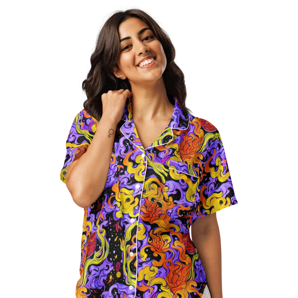 Bosschaert Swirl on Women's Short Sleeve Pajama Top — Front