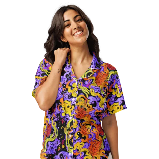 Bosschaert Swirl on a Women's Short Sleeve Pajama Top
