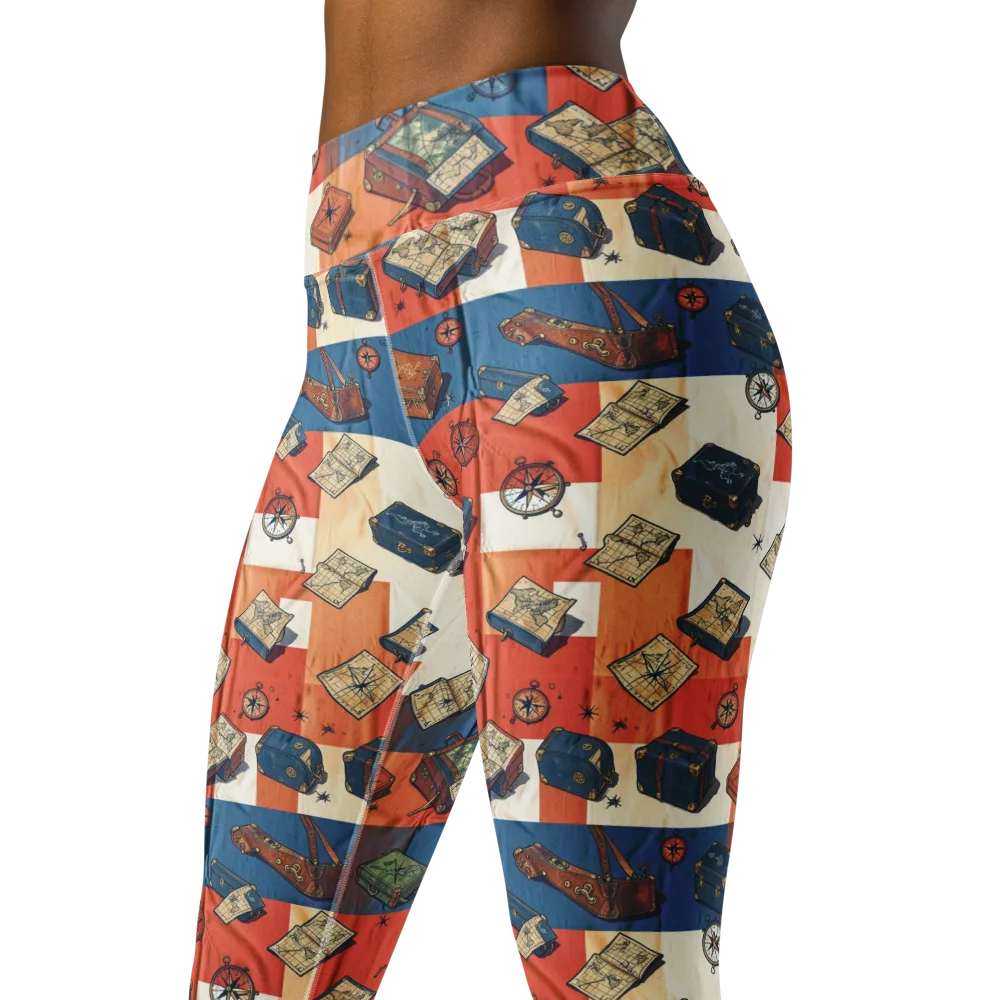 Roaming Atlas on Yoga Leggings — Left Front