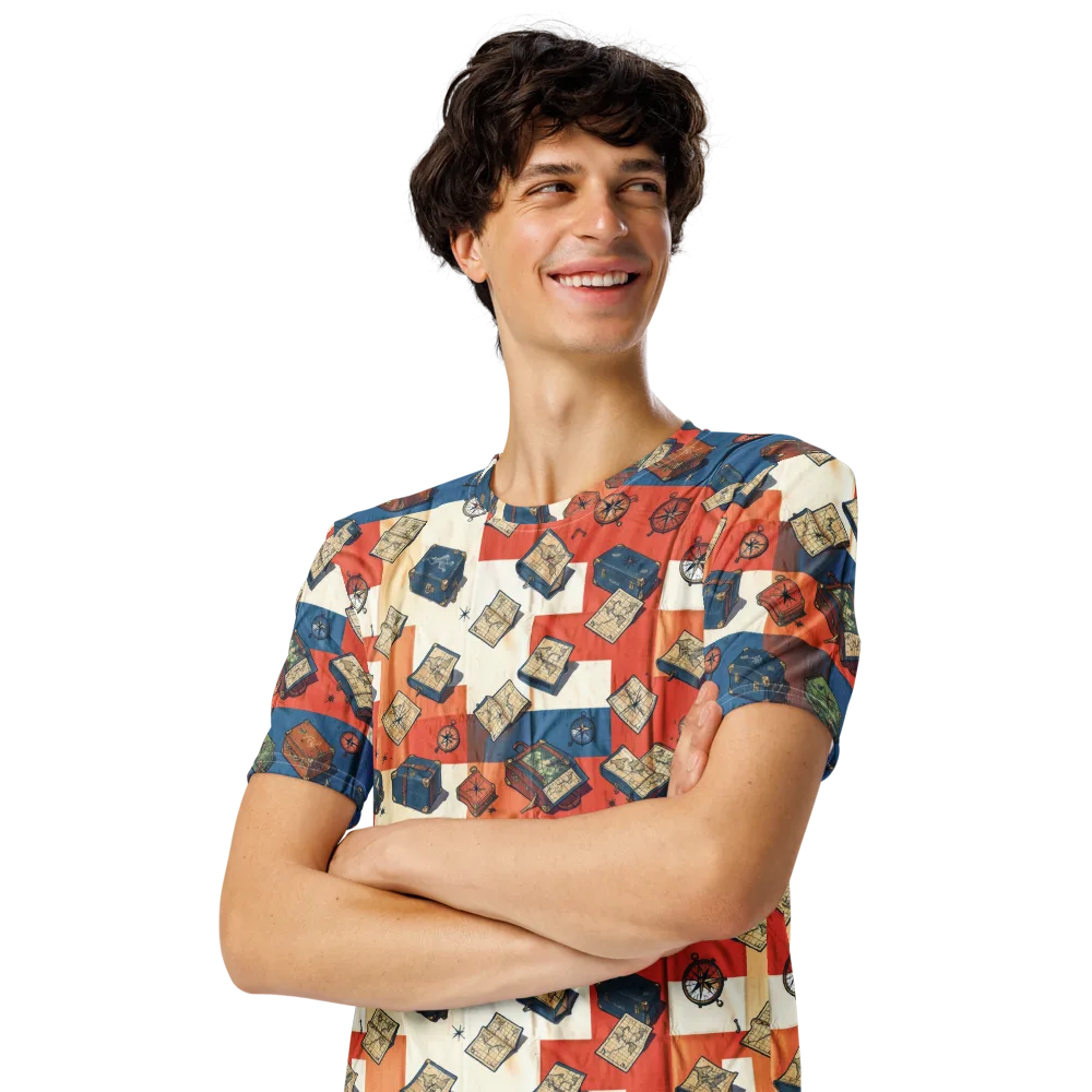 Roaming Atlas on Men's Crew Neck T-Shirt — Left Front
