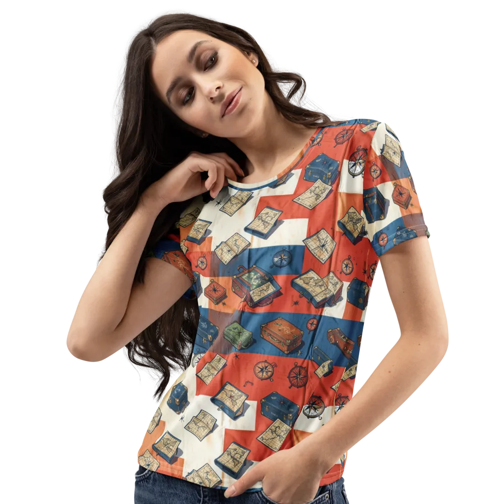 Roaming Atlas on Women's Crew Neck T-Shirt — Left Front
