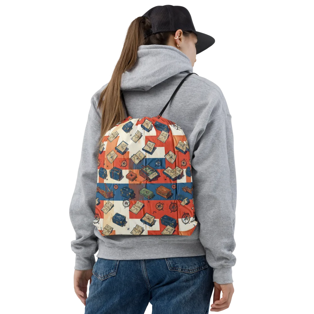 Roaming Atlas on Drawstring Bag — Front