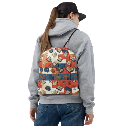 Roaming Atlas on a Drawstring Bag