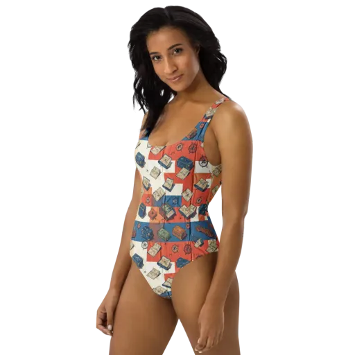 Roaming Atlas on a One-Piece Swimsuit